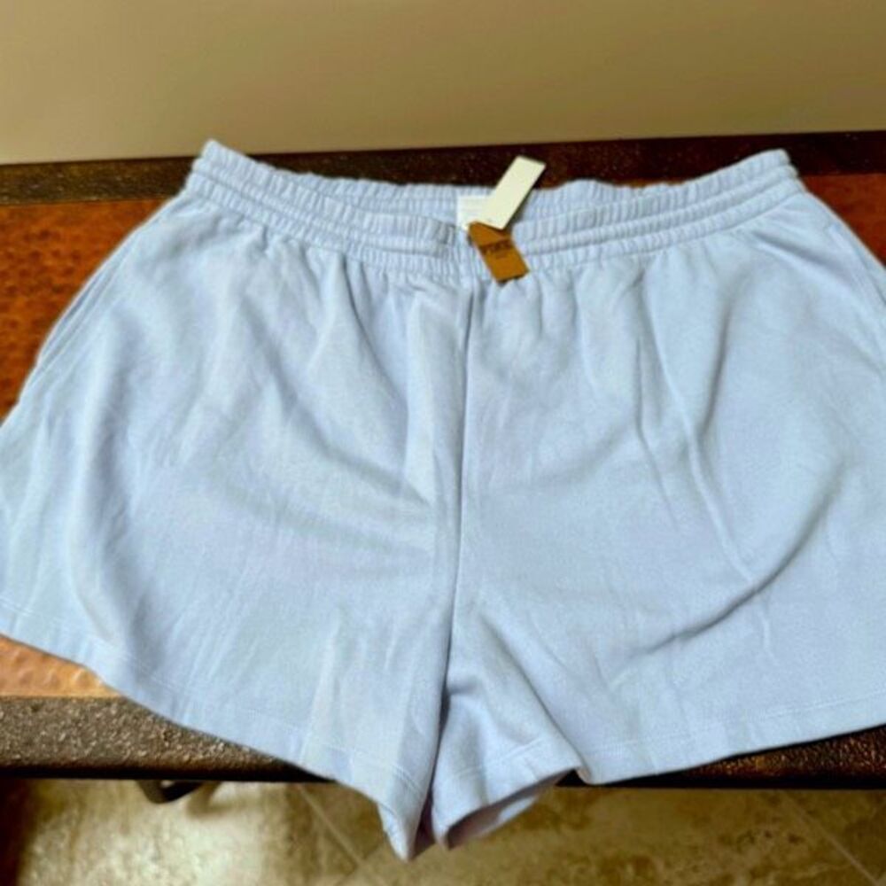 NWT VS PINK baby blue fleece sweat shorts xxl